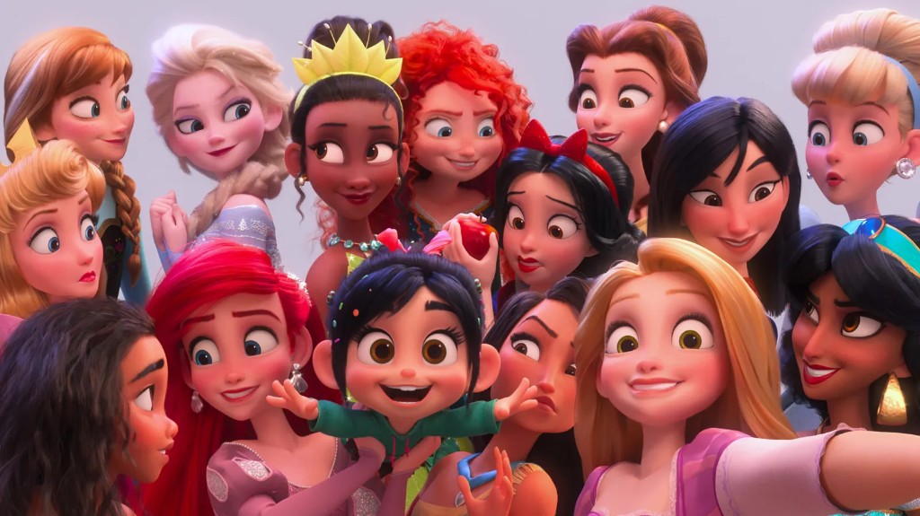 Disney princesses gathered together